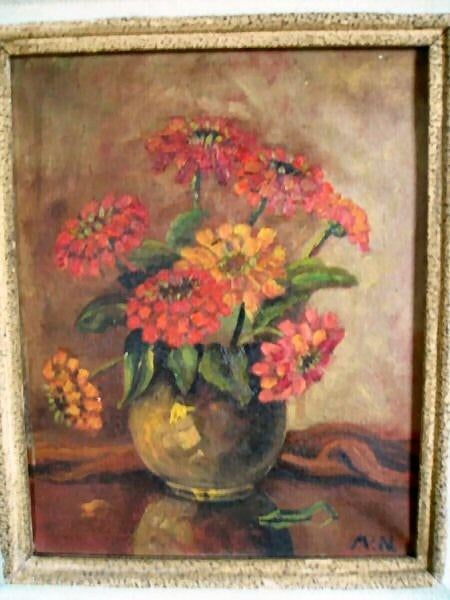 Boeket gemengde Bos Bloemen denk aquarel, Antiek en Kunst, Ophalen of Verzenden