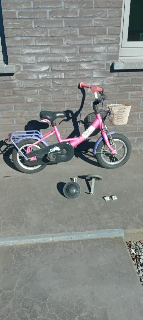 Kinderfiets met steunwieltjes, Fietsen en Brommers, Ophalen, Gebruikt, Zijwieltjes