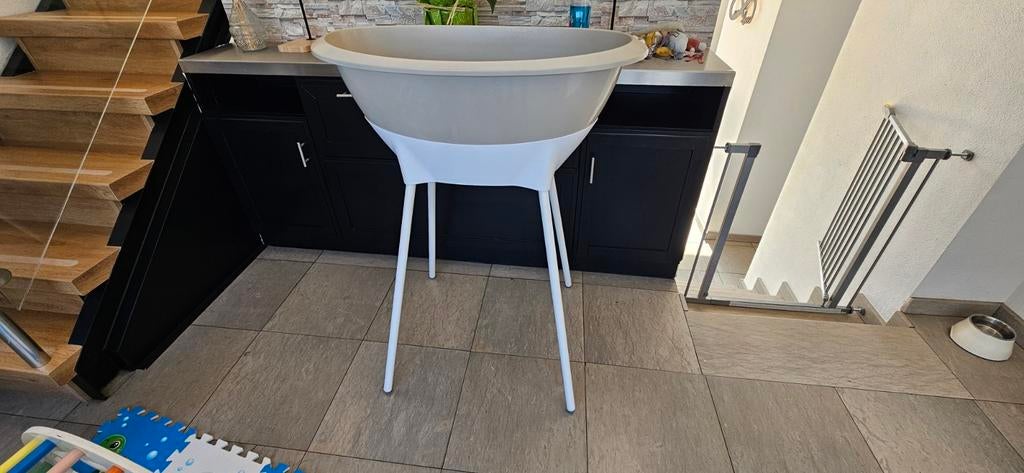 Luma Bad set met newborn inlay in almond/white, Autres marques, Comme neuf, Enlèvement, Standard