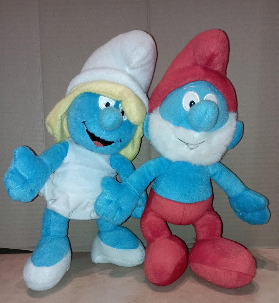 Smurfin & Grote smurf knuffels, Collections, Schtroumpfs, Utilisé, Poupée, Figurine ou Peluche, Différents Schtroumpfs, Enlèvement ou Envoi