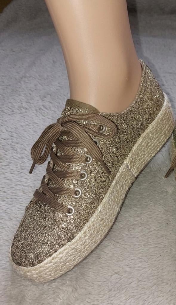 Nieuwe Bronze Gemo Glitter Espadrille sneakers + doos, Sport en Fitness, Basketbal, Verzenden