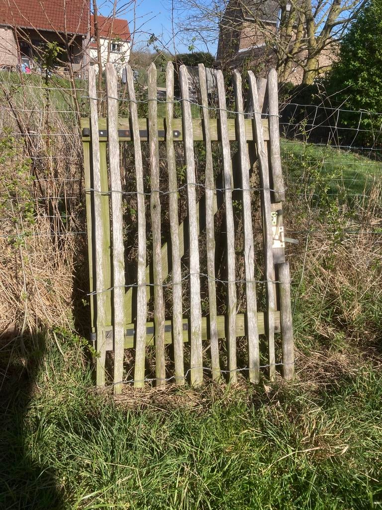 Kastanje houten tuinhekje of poortje, Tuin en Terras, Ophalen, Met poort, Gebruikt, Tuinhek