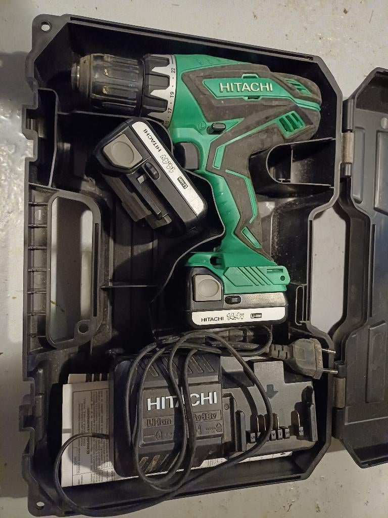 Hitachi ds 14djl boormachine, Ophalen, Zo goed als nieuw, Minder dan 400 watt, Boor- en Schroefmachine