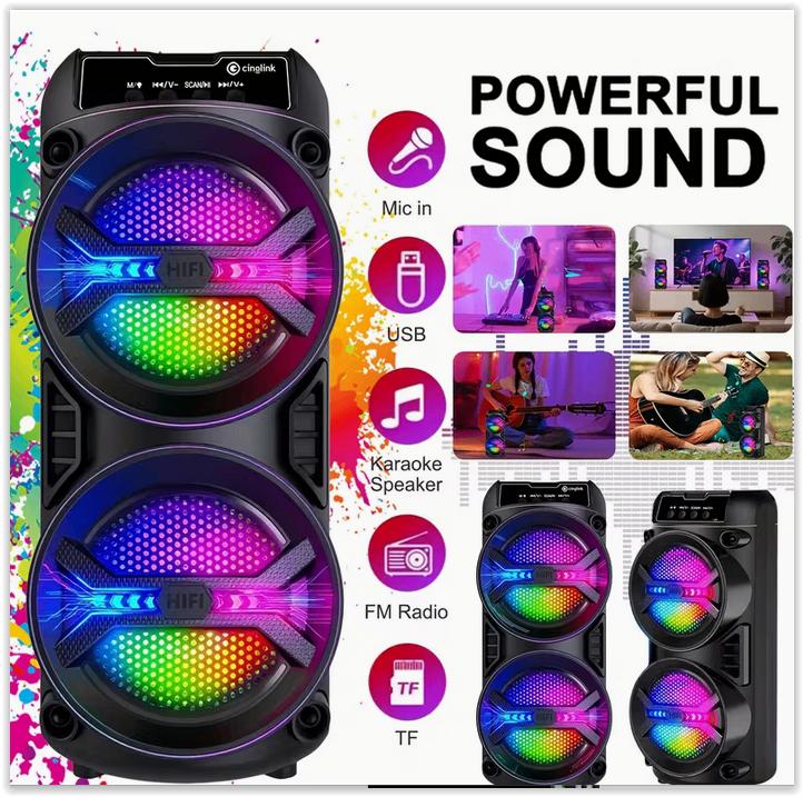 Haut-parleur Bluetooth Portable Extérieur avec Lumières Mu, Neuf, Moins de 60 watts, Enlèvement ou Envoi, Haut-parleur central