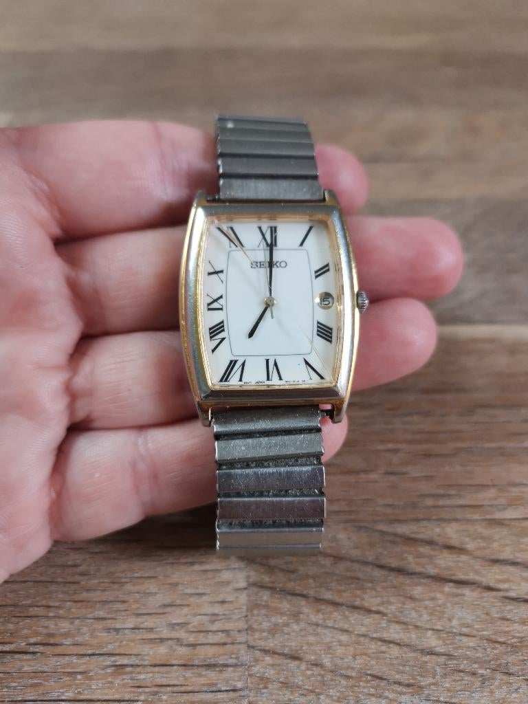Seiko vintage horloge 7N32 DBV0, Handtassen en Accessoires, Gebruikt, Staal, Polshorloge, Ophalen of Verzenden