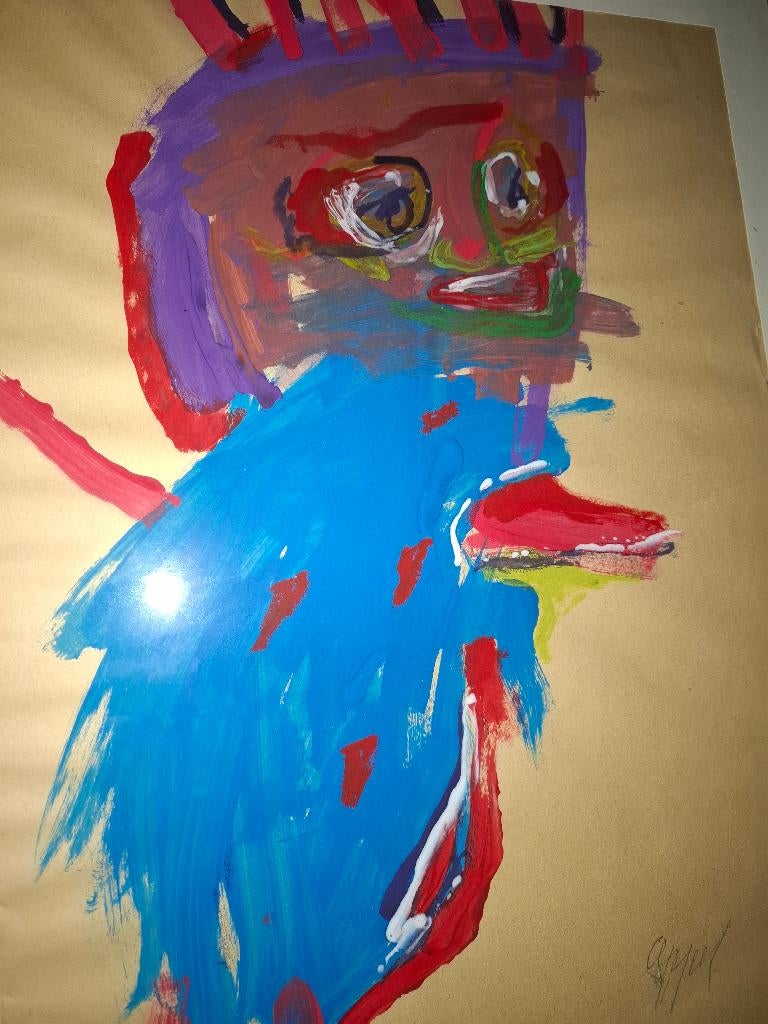 Karel Appel  Uniek werk, Antiek en Kunst, Kunst | Schilderijen | Klassiek, Ophalen