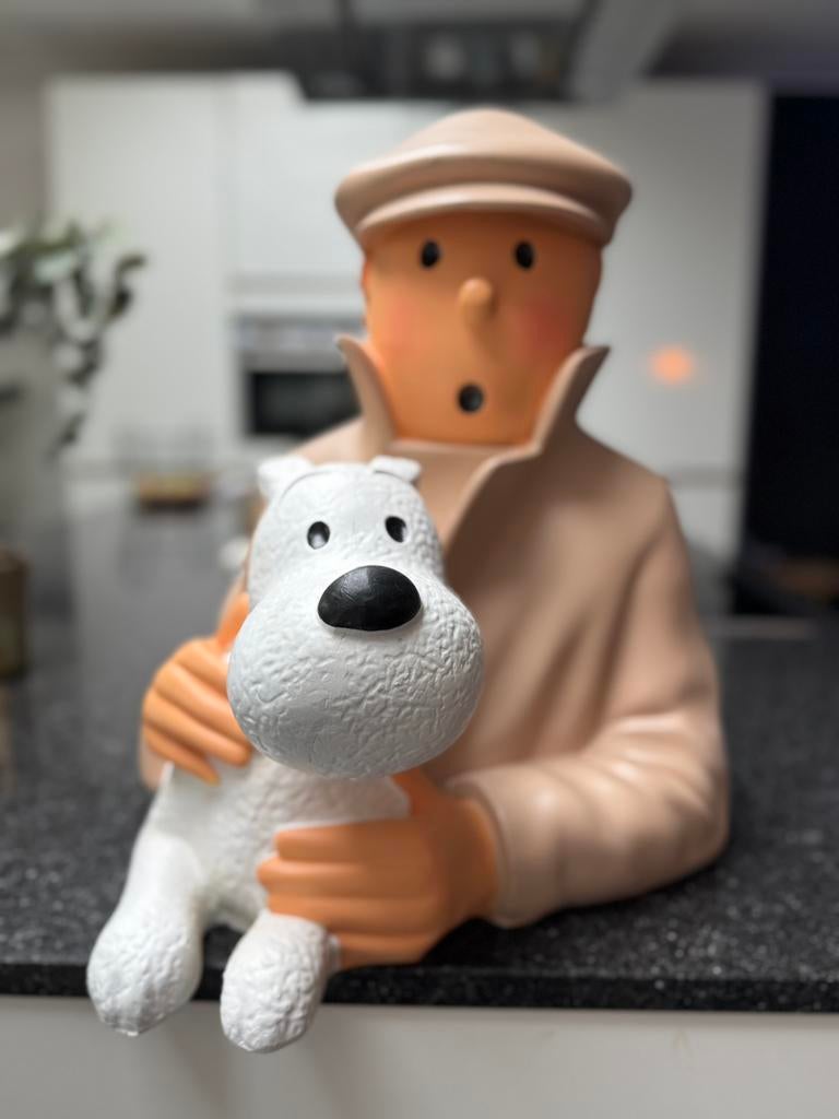Statue du buste de Tintin avec Bobbie, Collections, Enlèvement, Tintin, Comme neuf