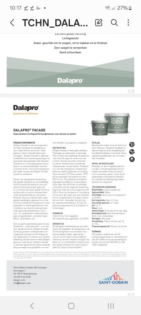 Enduit manuel pour façade Dalapra, Enlèvement, Utilisé, Autres types