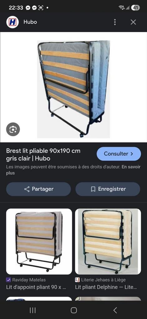 Je recherche un lit pliant, Maison & Meubles