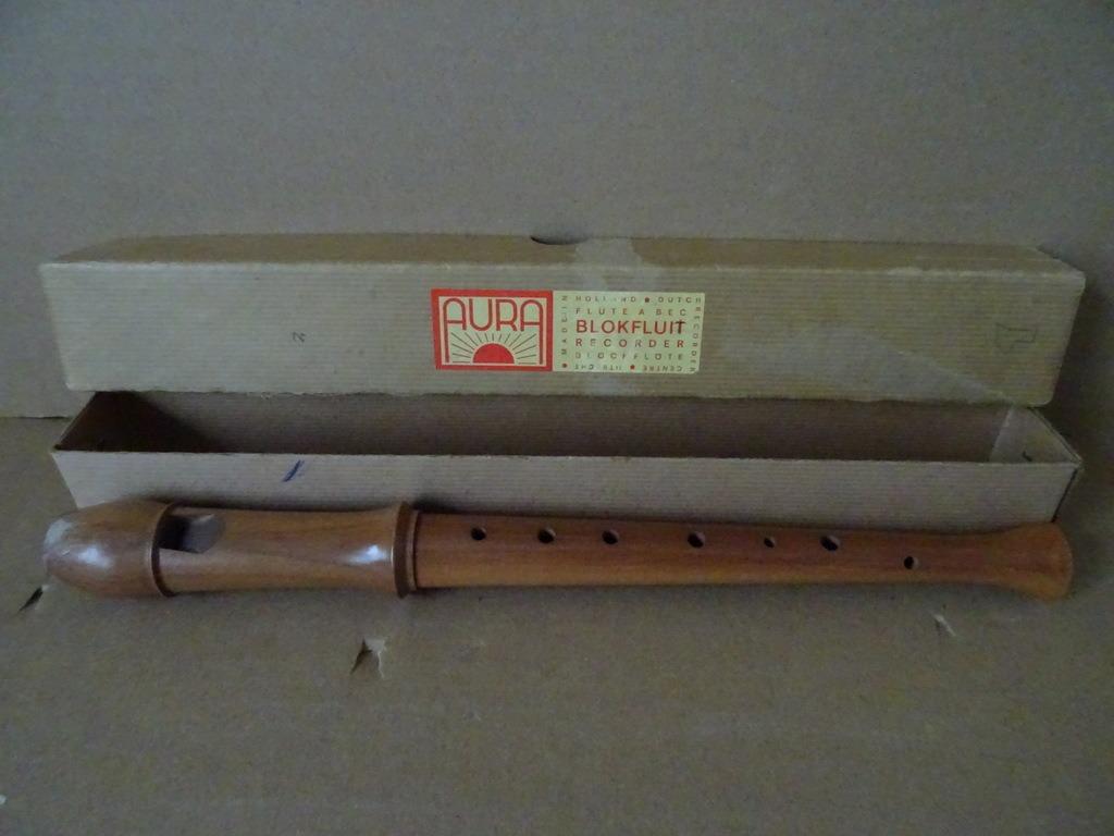 Aura recorder blokfluit vintage blokfluit Aura recorder 1960, Ophalen of Verzenden, Gebruikt, Alt, Met koffer, hoes of etui
