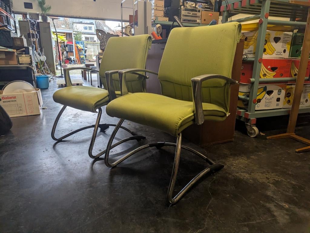 2 chaises de bureau de gestion LUXY ONE design chromées, Maison & Meubles, Enlèvement, Tissus