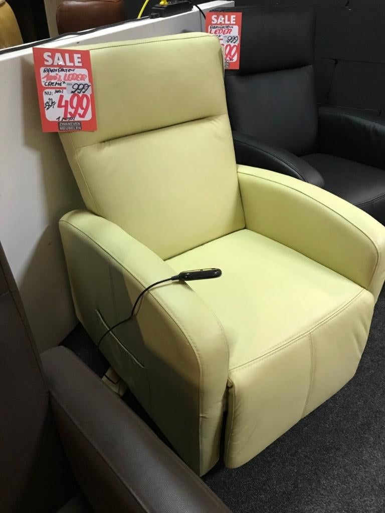 TOPAANBIEDING relaxfauteuil NIEUW echt leder met opstaphulp, Ophalen, Nieuw, Leer