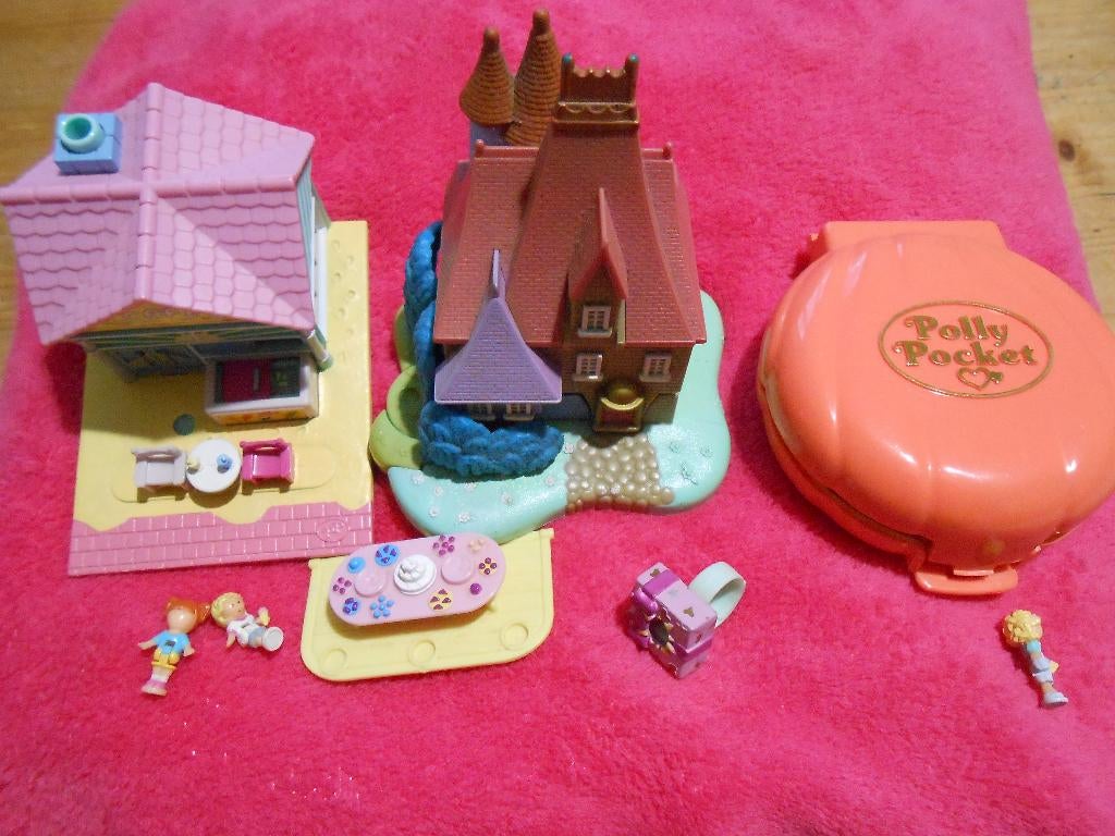 Lot 3 Polly Poket vintage Bluebird, 1 bague 3 poupées, Enlèvement, Utilisé