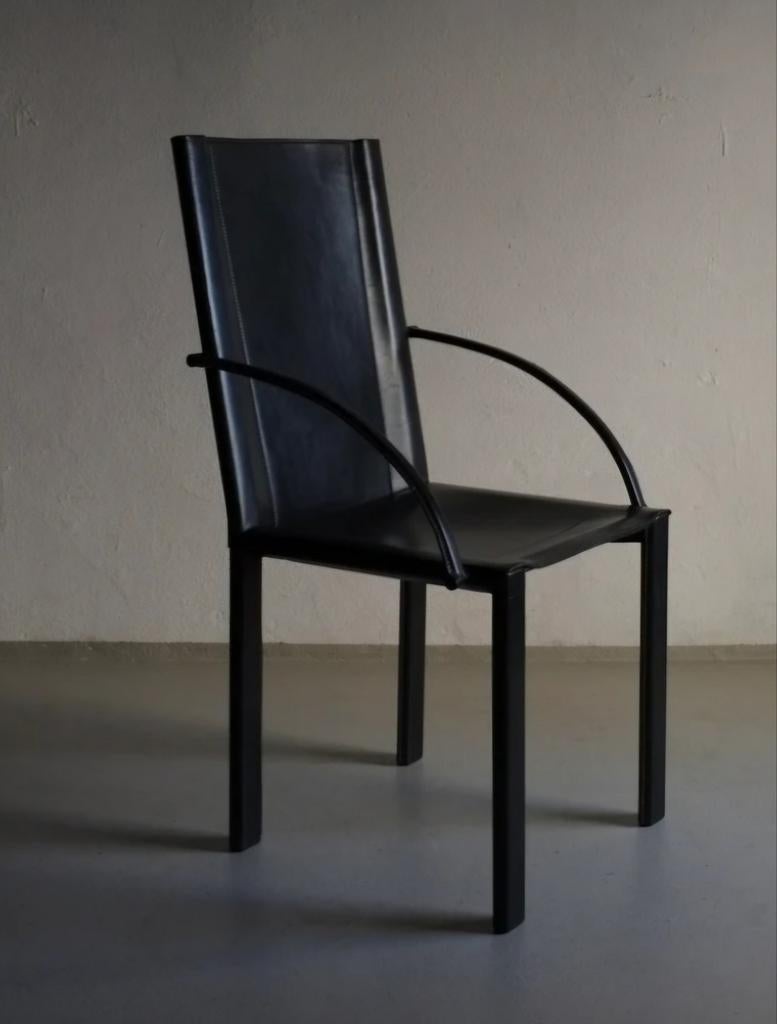 Carlo Bartoli stoelen voor Mateo Grassi  nog 2 stuks, Maison & Meubles, Chaises, Enlèvement, Utilisé, Noir, Cuir