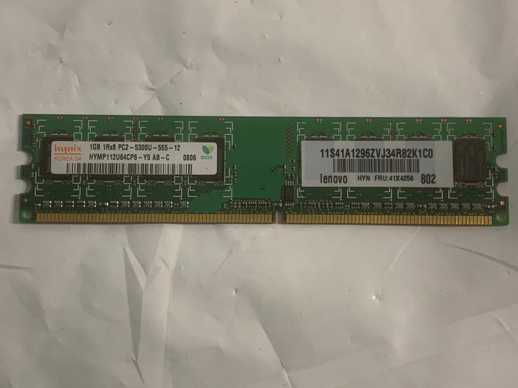 Hynix DDR2 RAM 1 GB – PC2-5300U 667 MHz CL5, Computers en Software, Verzenden, DDR2, Desktop, Gebruikt