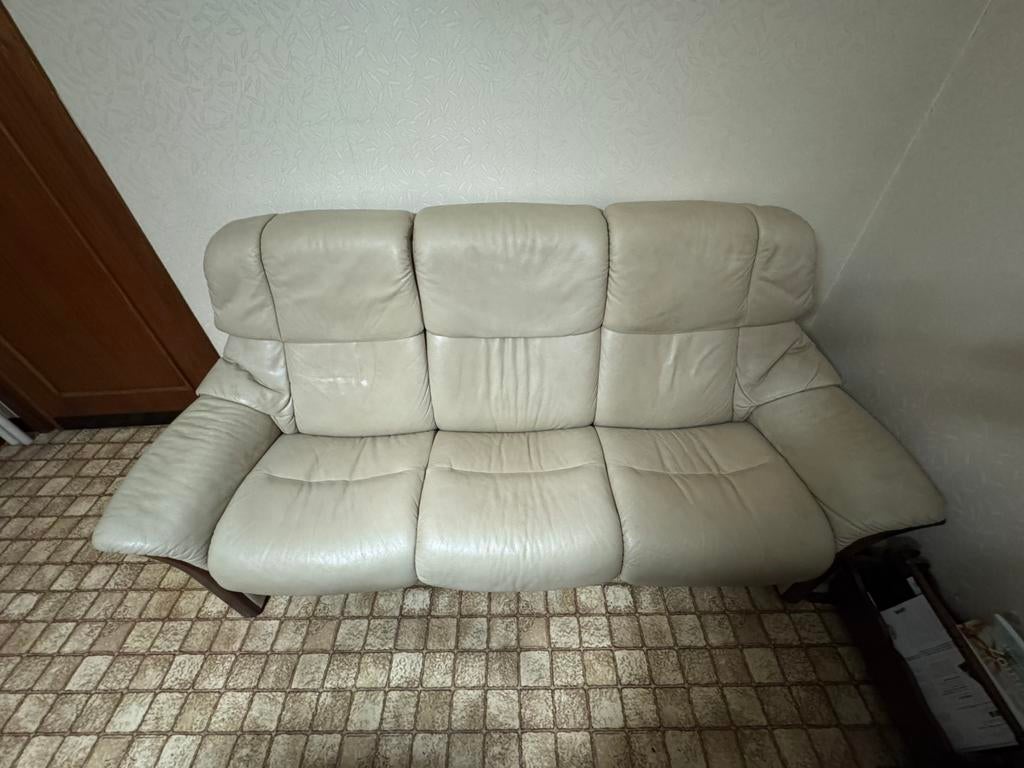 Stressless 3-zit zetel relax kantelbaar, Huis en Inrichting, Zetels | Zetels, Ophalen, Driepersoons, Leer, Zo goed als nieuw