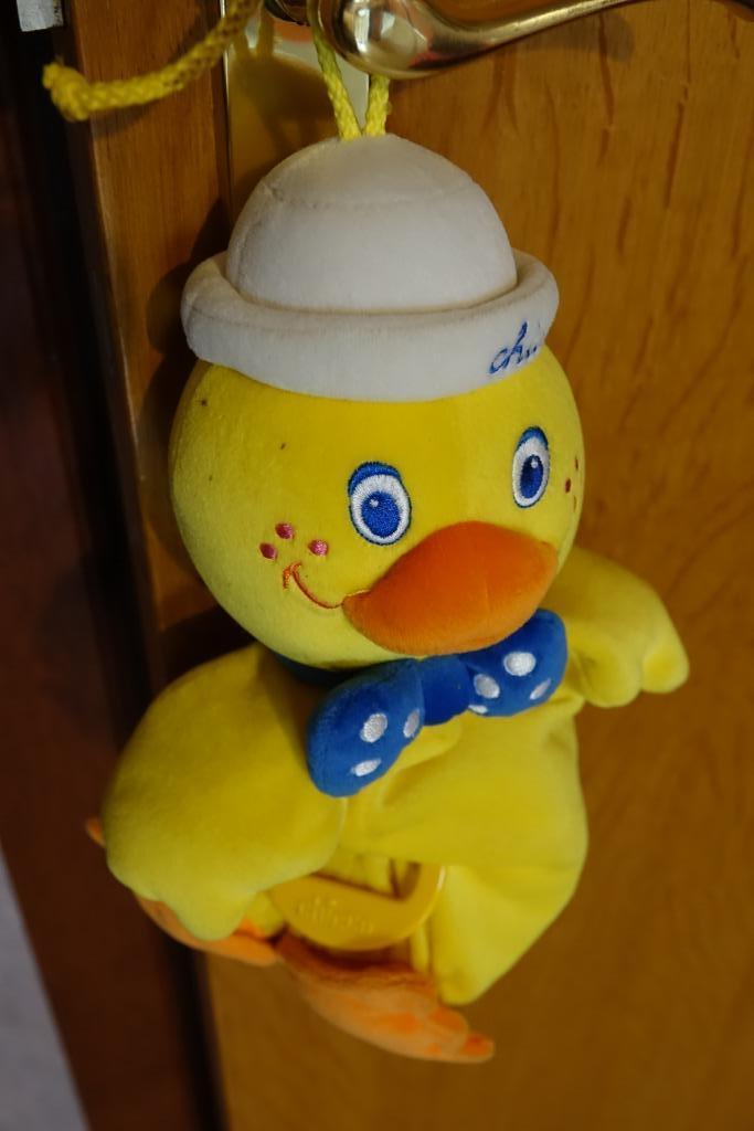 Chicco muziekknuffel eend, Ophalen of Verzenden, Gebruikt, Mobiel, Met geluid