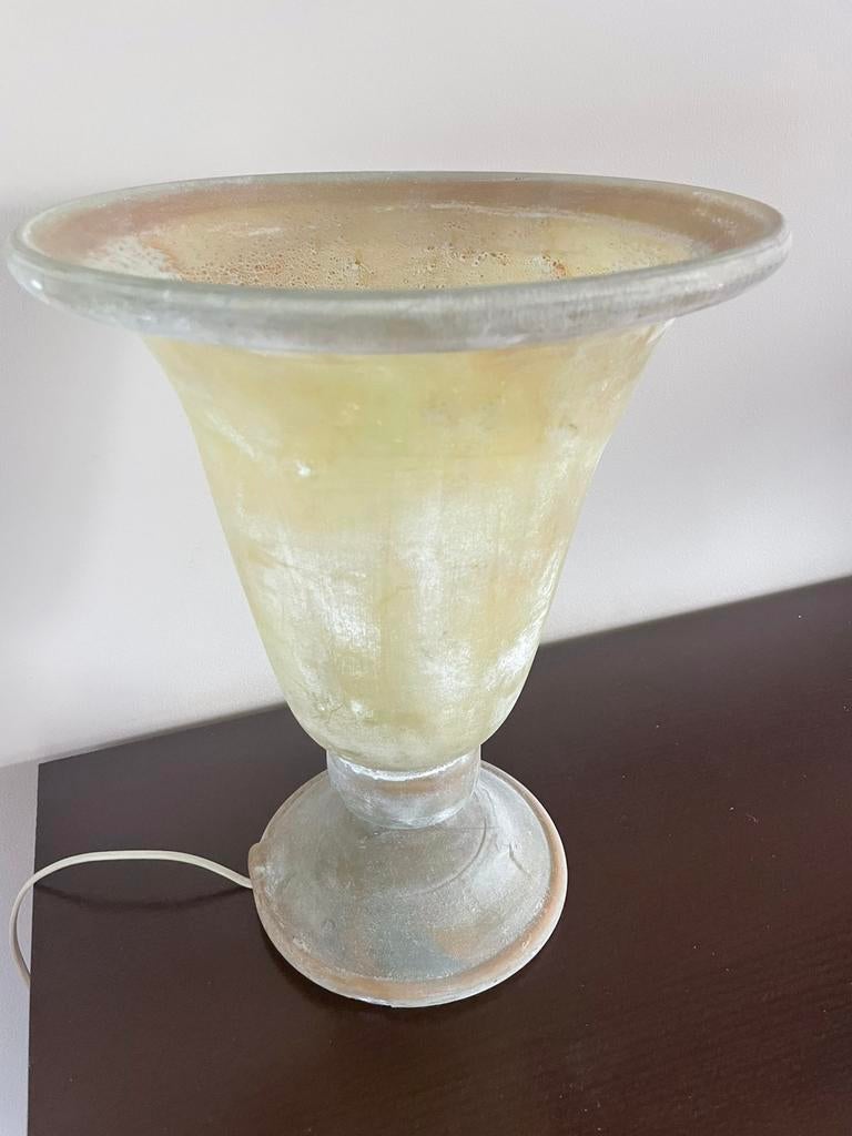 Lampe en verre sable mat - couleur sable, Maison & Meubles, Enlèvement, Comme neuf, Verre