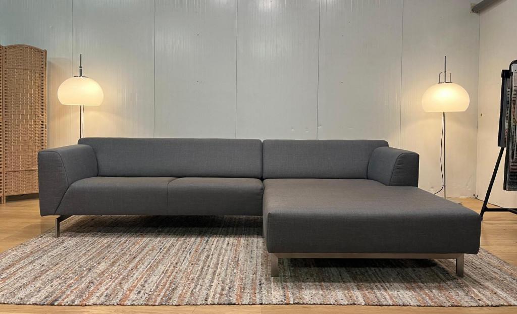 Rolf Benz Linea canapé d’angle gris brun – PN: 8.000€, 150 cm ou plus, Quatre personnes ou plus, Comme neuf, Bankstel Bank Zetels Sofa Hoekbank Design bank