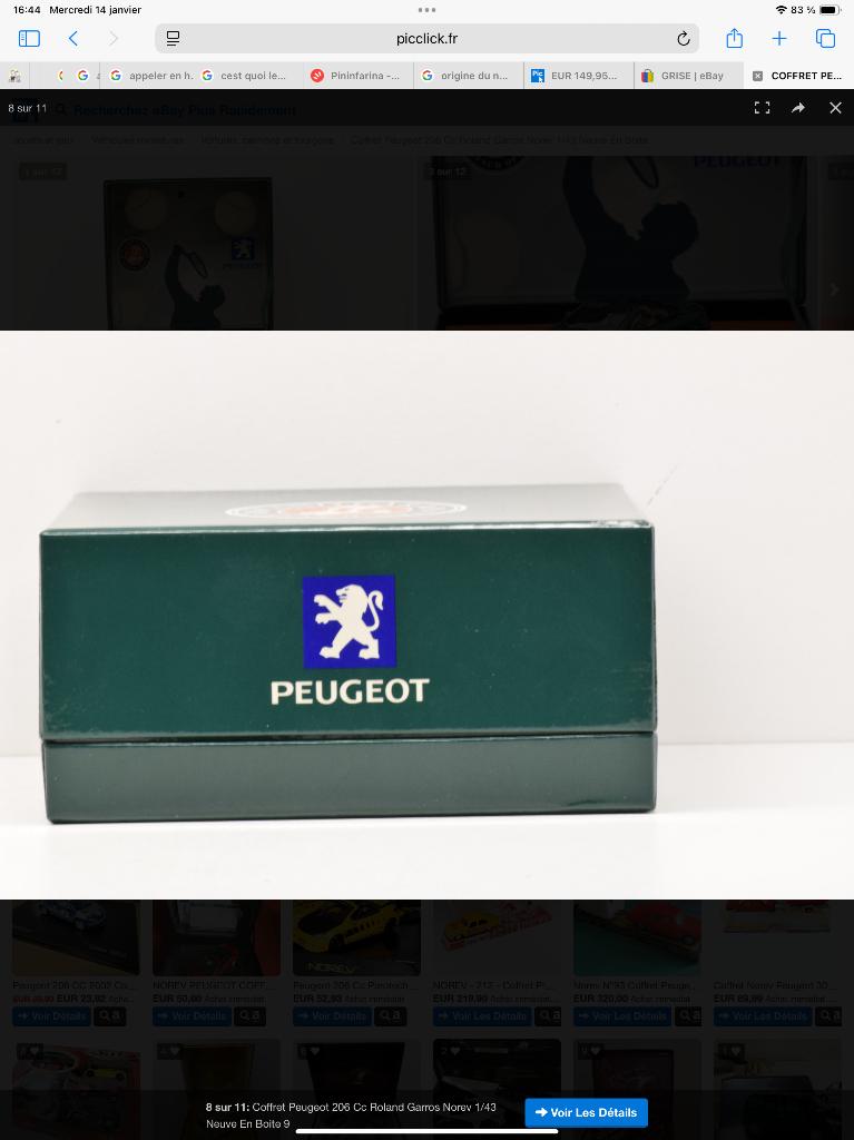 Voiture miniature 206 cabriolet 1/43, Enlèvement ou Envoi