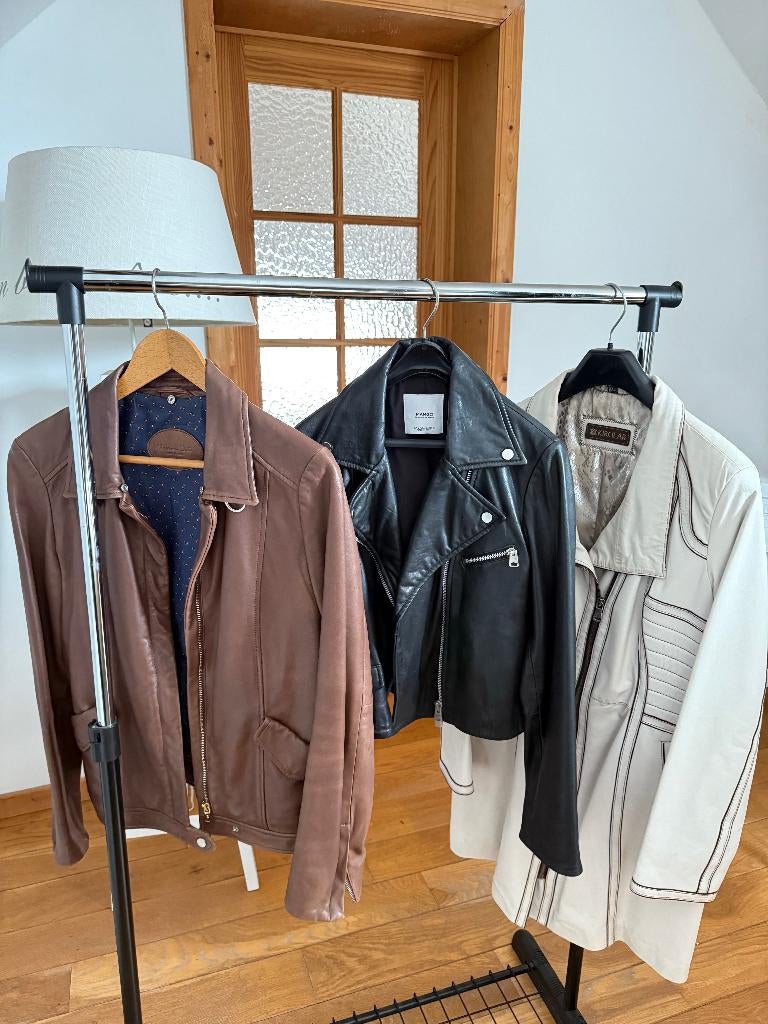 Lot vestes & manteaux femme – Cuir, doudoune – S/M (38–40), Enlèvement, Porté, Taille 38/40 (M)