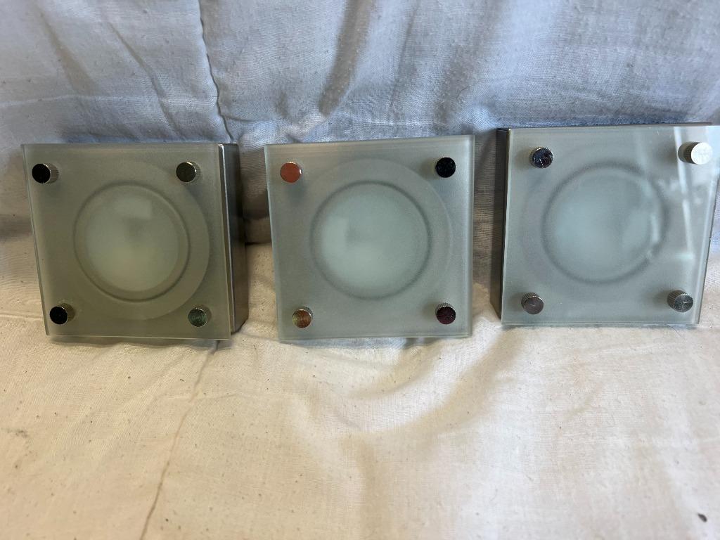 lot 3 spots montage sous meuble cuisine-verre /métal brosse, Neuf, Gamma, Enlèvement ou Envoi, Verre