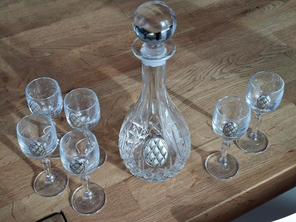 Ensemble de verres et carafes en cristal, Antiquités & Art, Enlèvement