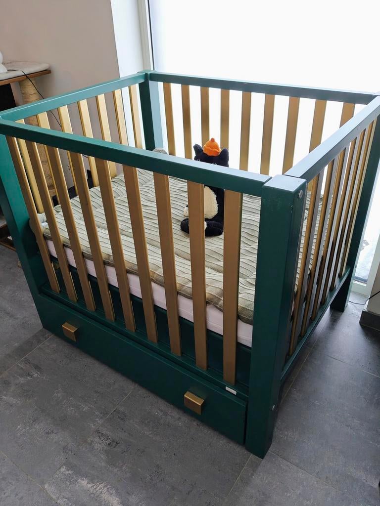 Quax Baby Park/Box Marie Lucca + Plateau Vert/Doré, Enfants & Bébés, Enlèvement, Comme neuf, Tiroir