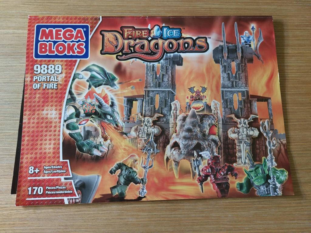Mega Bloks - portal of fire 9889 - fire & ice dragons, Ophalen, Zo goed als nieuw, Megabloks
