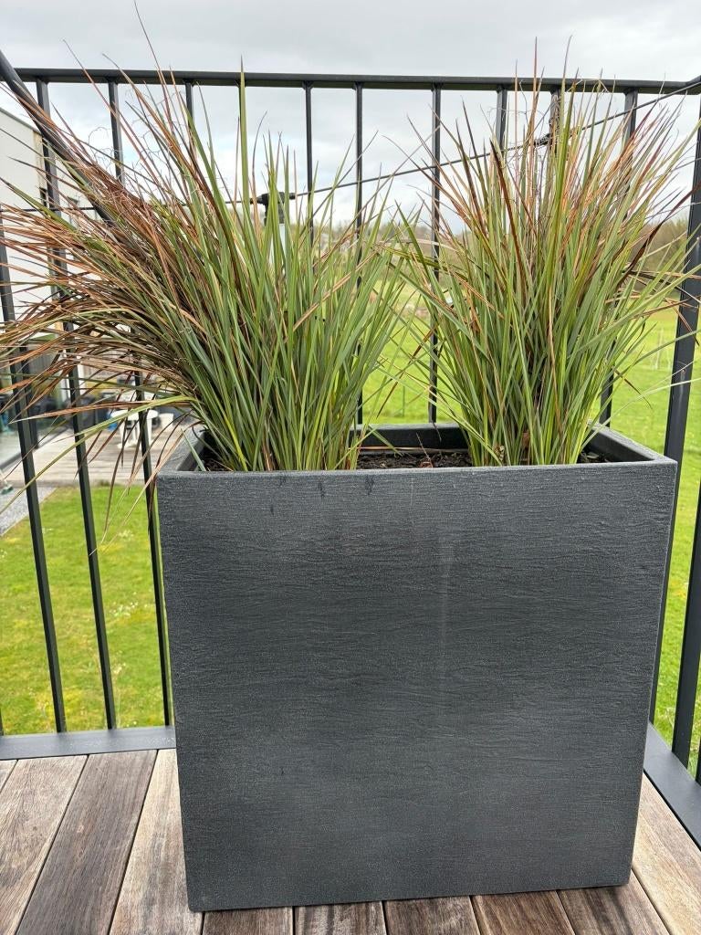 Jardinière rectangulaire anthracite, Jardin & Terrasse, Comme neuf, Synthétique, Enlèvement, 60 à 100 cm