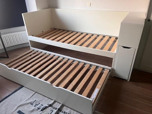 Lit d'appoint IKEA Odda/Flaxa en blanc en très bon état, Strak, 90 cm, Comme neuf, Enlèvement