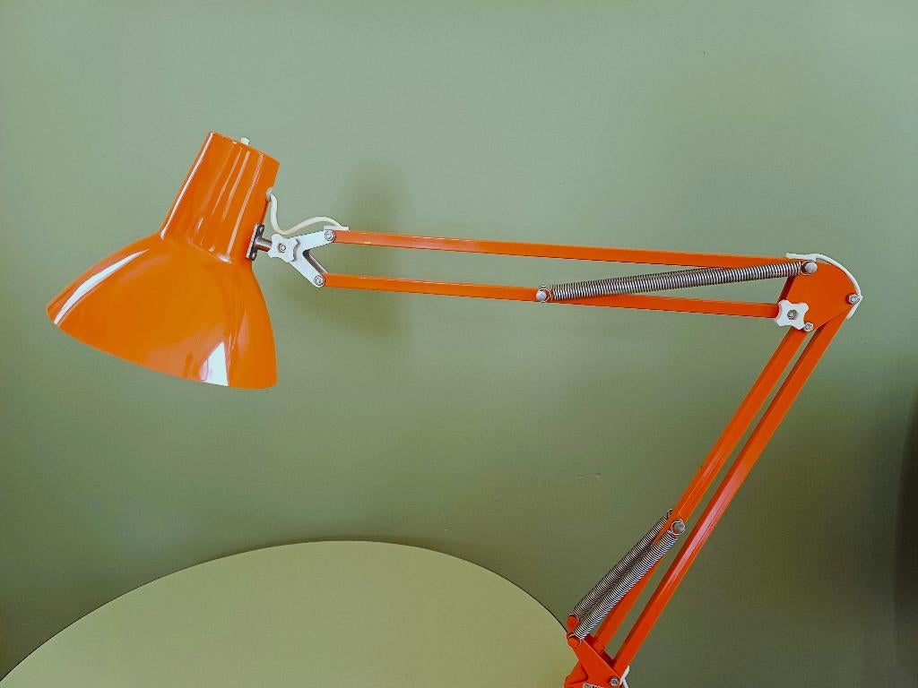 Lampe d'architecte vintage Maxam, danois, couleur orange, Maison & Meubles, Enlèvement ou Envoi, Métal, Vintage