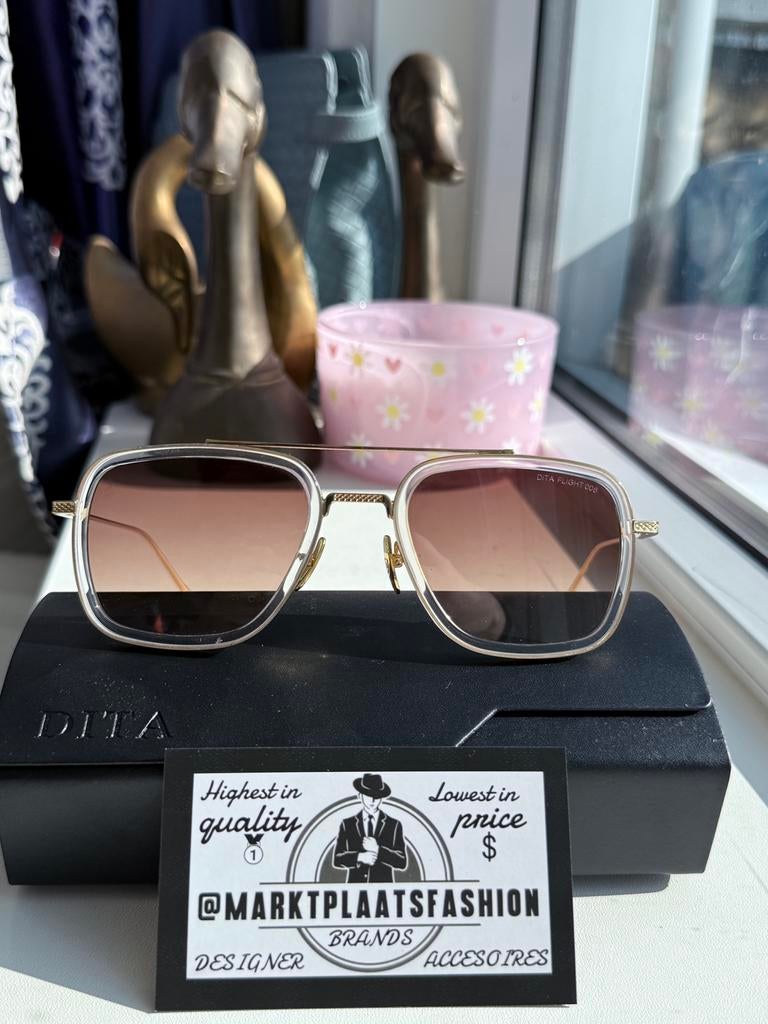 Dita zinnebril Flight 006, Handtassen en Accessoires, Zonnebrillen en Brillen | Heren, Zo goed als nieuw, Zonnebril, Zwart, Ophalen of Verzenden