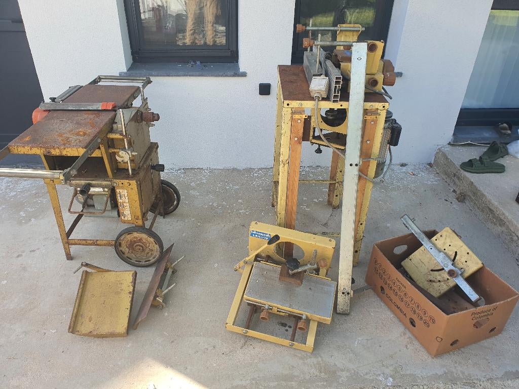 lot Scheppach combi vlakbank met langgatboor module.&, Doe-het-zelf en Bouw, Schaafmachines, Ophalen, Zo goed als nieuw, Elektrisch