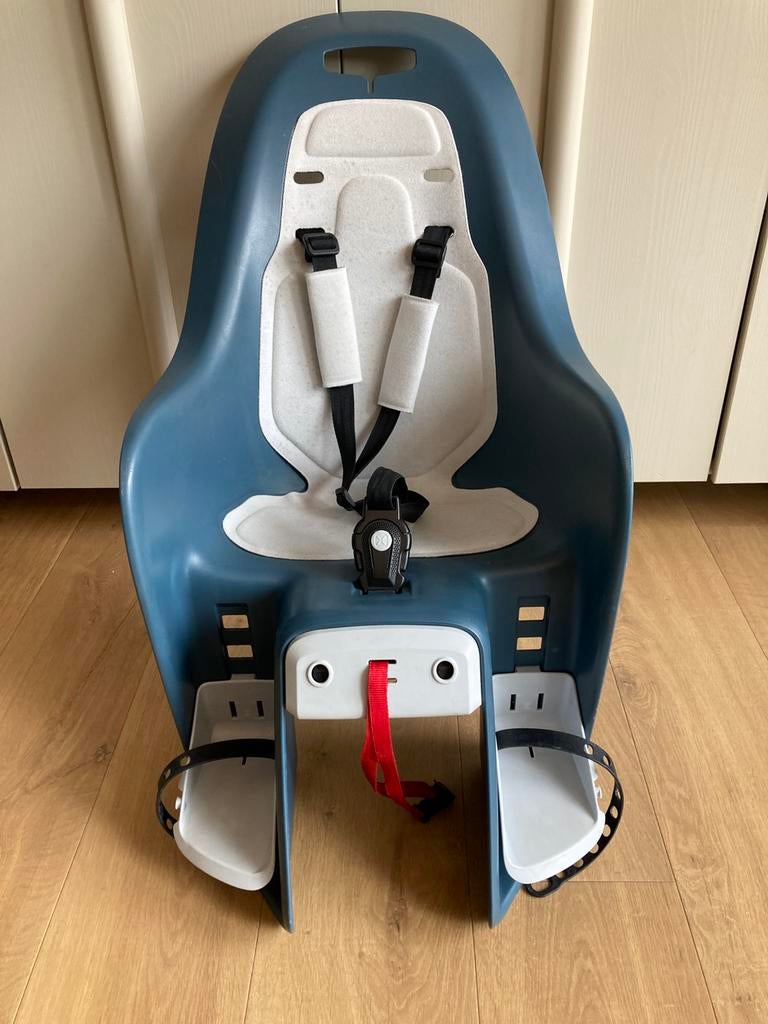 Fietsstoeltje Decathlon blauw, Ophalen, Zo goed als nieuw, Achterzitje, Voetsteuntjes