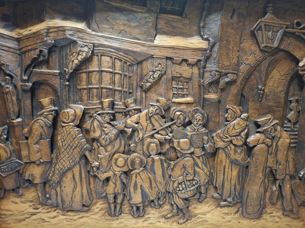 Sculpture sur bois « Carol Singers », Enlèvement