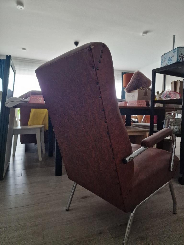 Zetel vintage, in goede staat, Enlèvement, Comme neuf, Une personne, Cuir