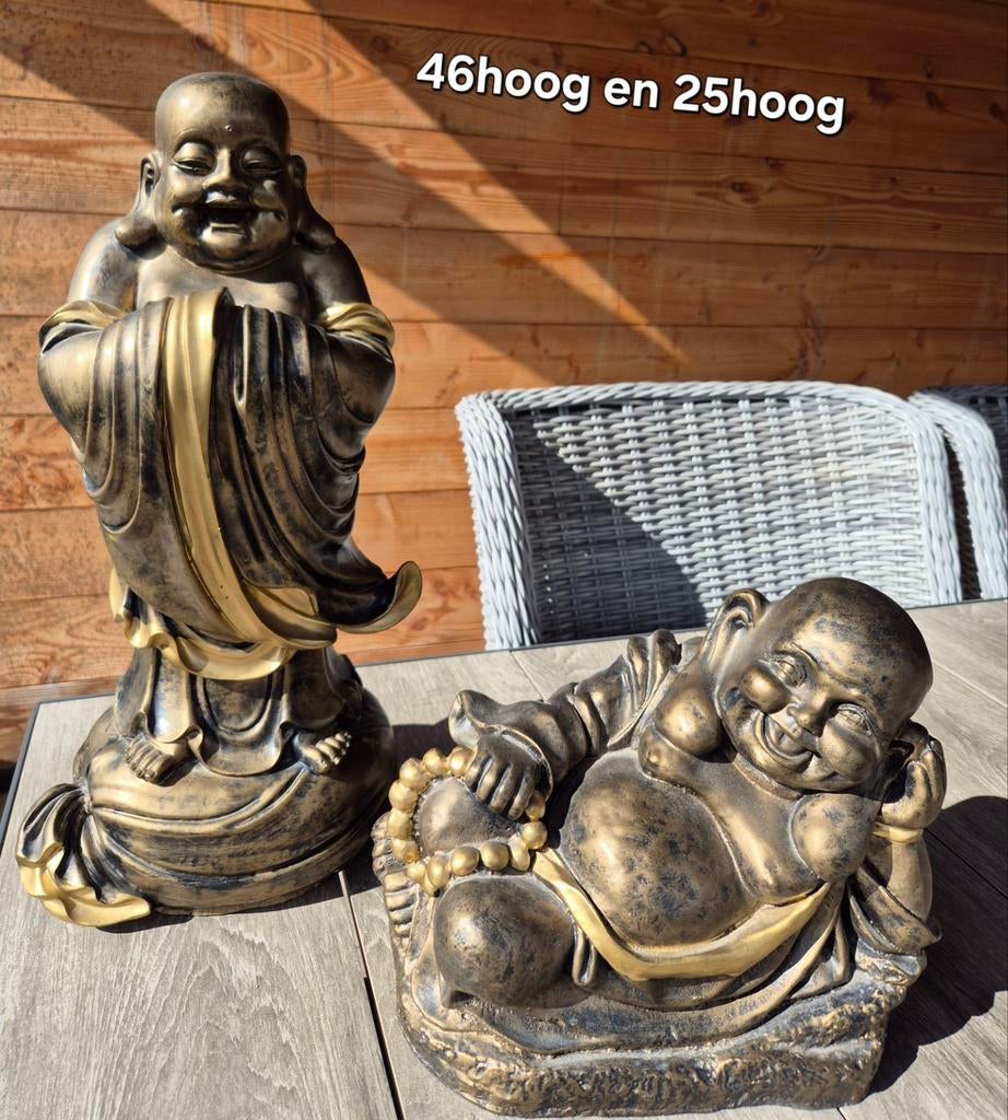 2 boedha beelden , polyester, Tuin en Terras, Ophalen, Nieuw, Kunststof, Boeddhabeeld