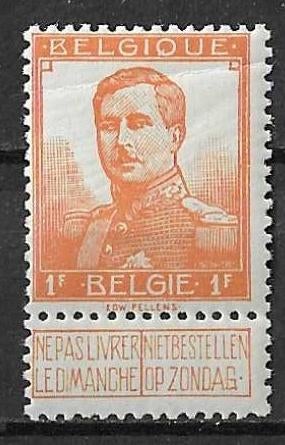 Belgique OPC 116 S.M. le Roi Albert Ier **, Timbres & Monnaies, Timbres | Europe | Belgique, Neuf, Enlèvement ou Envoi, Non oblitéré