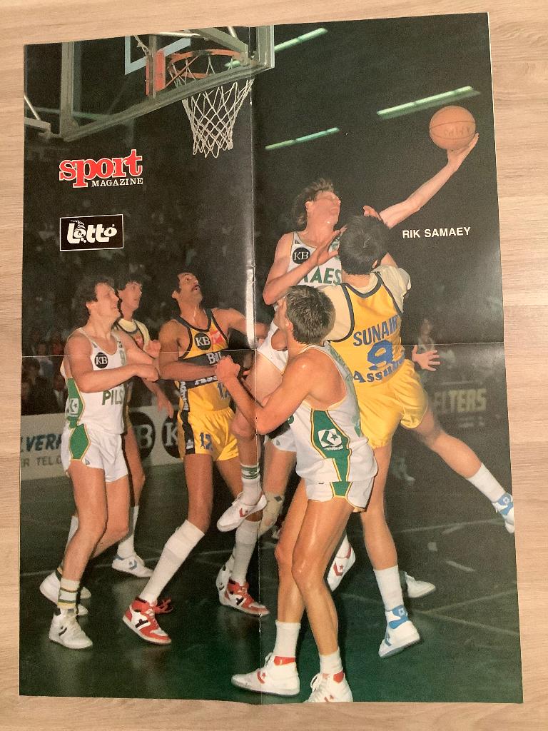 Poster basket Rik Samaey, Ophalen of Verzenden, Zo goed als nieuw, Poster, Plaatje of Sticker