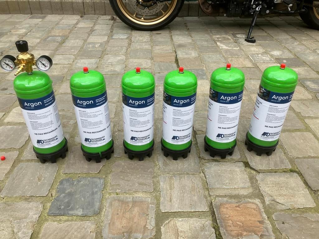 6 bouteilles jetables 100 % argon, 2,2 litres, Enlèvement, Comme neuf