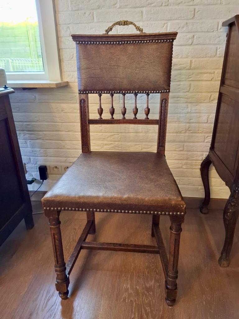 Set van 6 vintage stoelen, Huis en Inrichting, Stoelen, Ophalen, Gebruikt, Bruin, Klassiek