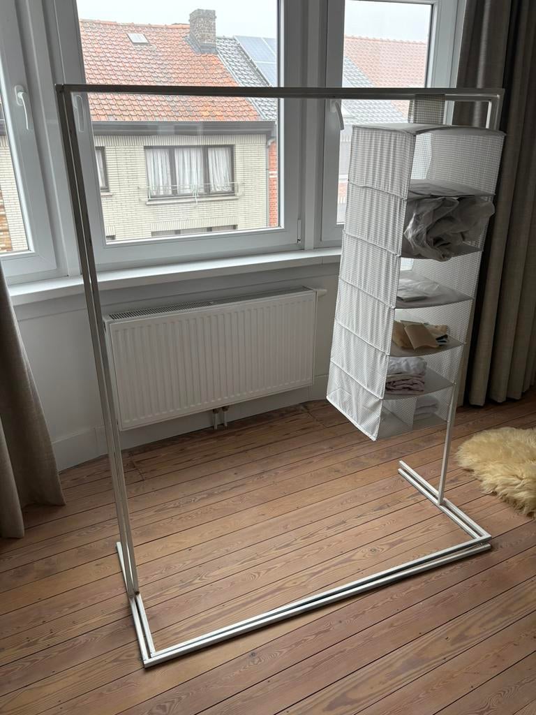 Stalen kledingrek wit 2 stuks, Ophalen, Zo goed als nieuw
