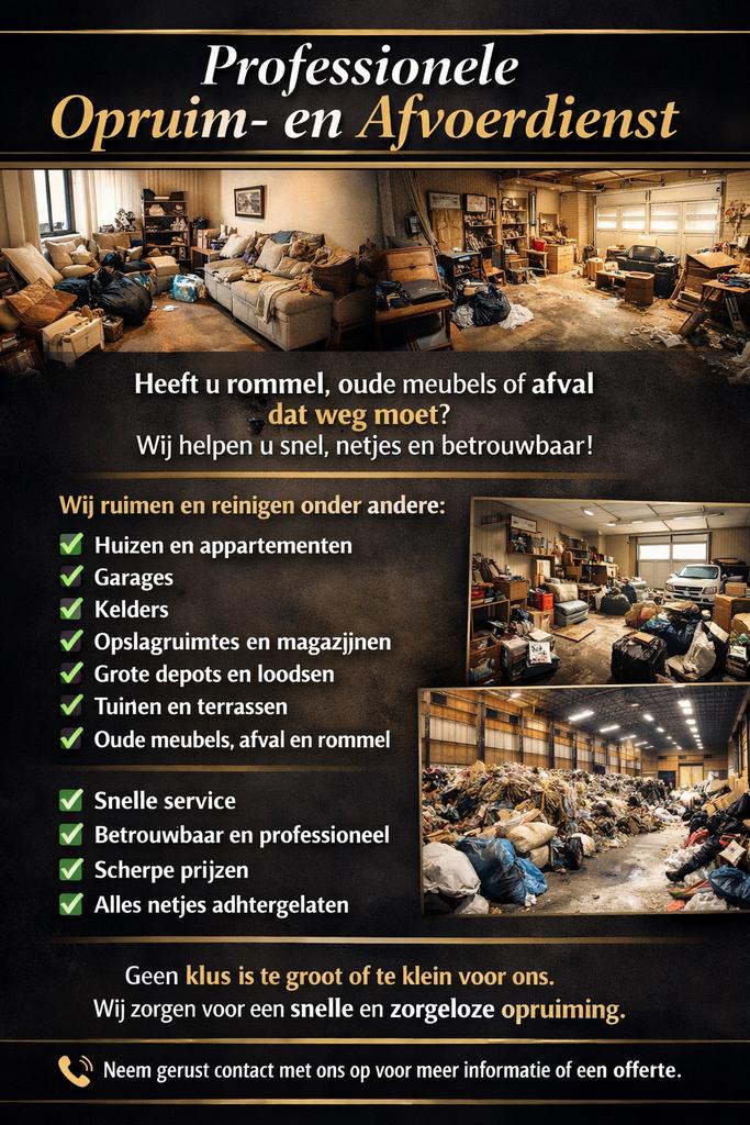 Professionele Opruim- en Afvoerdienst, Ophalen of Verzenden, Zo goed als nieuw