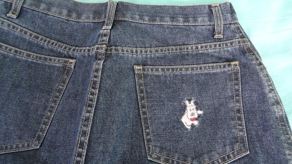ROK JEANS "TINTIN", Kleding | Dames, Rokken, Maat 38/40 (M), Blauw, Ophalen of Verzenden, Zo goed als nieuw