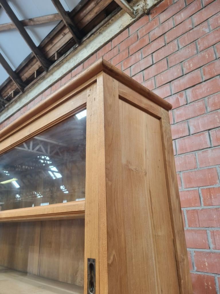 Teak buffetkast/vitrinekast 300cm art:57/26.1, Huis en Inrichting, Ophalen, 200 cm of meer, Teak, Teakhout