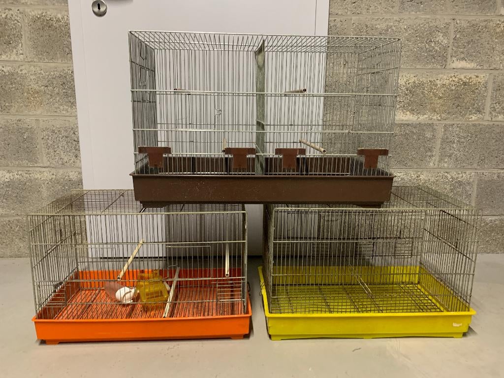 3 cages à canaris (cages d'élevage), Enlèvement, Utilisé, Métal, Cage d'élevage