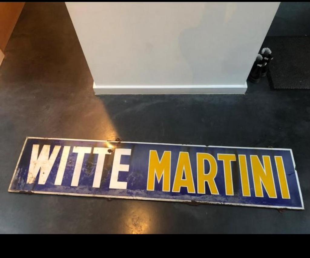 emaille bord Witte Martini, Verzamelen, Ophalen