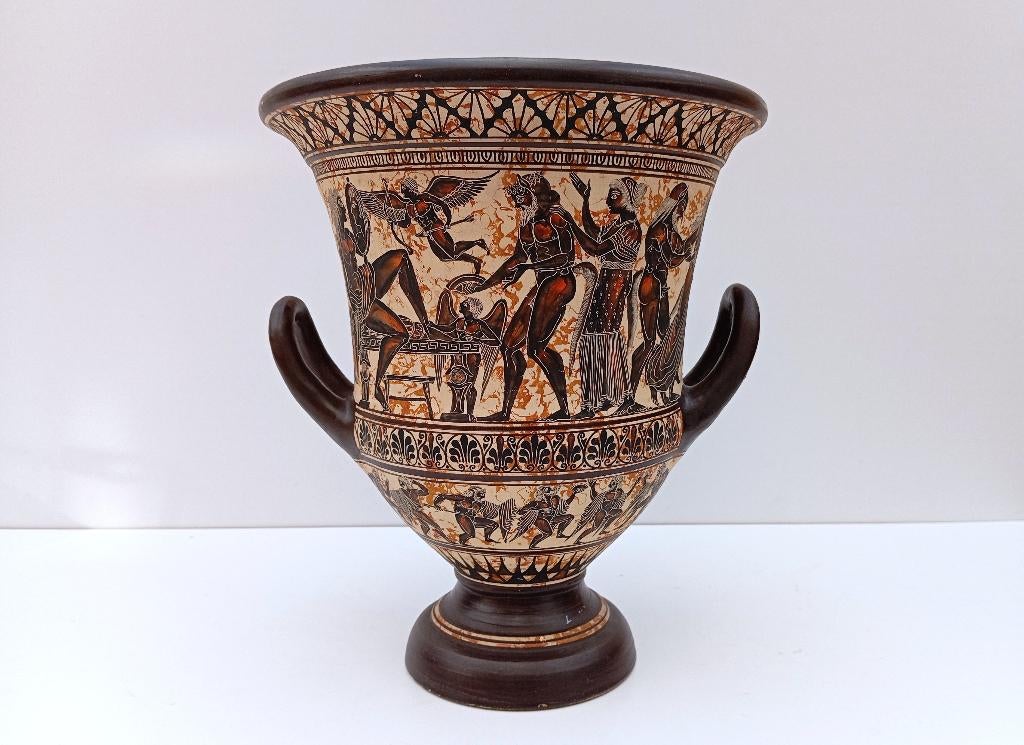 grand vase grec en terre cuite signé et marqué, Enlèvement ou Envoi