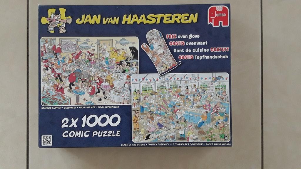 Puzzels Jan van haasteren:Taartentornooi en Zeebanket 2x1000, Hobby en Vrije tijd, Ophalen of Verzenden, Zo goed als nieuw